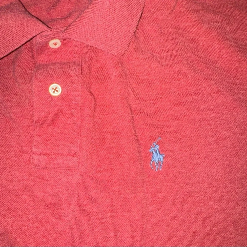 Polo Ralph Lauren Polo Shirt Mens L Red/Pink Heather 100% Cotton Short‎ Sleeve